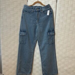 Old Navy Light Blue High Rise Cargo Jeans